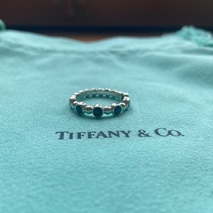 Tiffany & Co. Ziegfeld Black Spinel and Silver Ring size 6